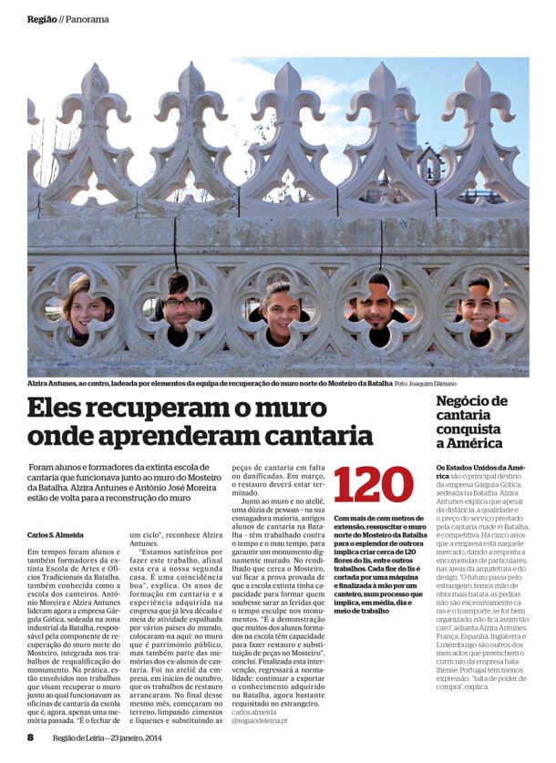 The newspaper "Região de Leiria" wrote about us Gárgula Gótica